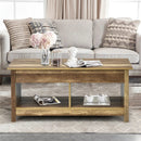 Lift Top Coffee Table with Hidden Storage Compartment and Lower Shelf for Study Room by LJGDeals