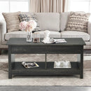 Lift Top Coffee Table with Hidden Storage Compartment and Lower Shelf for Study Room by LJGDeals