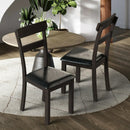Set of 2 Dining Chairs With Rubber Wood Frame and Upholstered Faux Leather Seat by LJGDeals