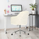 Modern Fluffy Faux Fur Vanity Office Chair for Teens Girls-Beige by DirectDeals