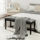 Upholstered Dining Room PU Bench Solid Wood Button Tufted by LJGDeals