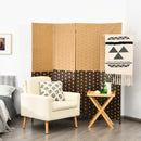 4 Panel Portable Folding Hand-Woven Wall Divider Suitable for Home Office-Brown by LJGDeals