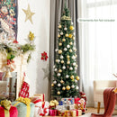 Snowy Artificial Pencil Christmas Tree with Pine Cones by LJGDeals