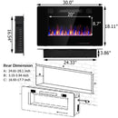 30-Inch Recessed Ultra Thin Electric Fireplace Heater with Glass Appearance by LJGDeals