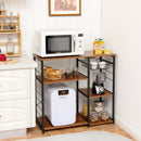 Industrial Kitchen Baker's Rack Microwave Shelf with 6 Hooks by DirectDeals