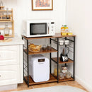 Industrial Kitchen Baker's Rack Microwave Shelf with 6 Hooks by LJGDeals
