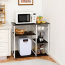 Industrial Kitchen Baker's Rack Microwave Shelf with 6 Hooks by LJGDeals