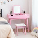 Makeup Vanity Table Set with Flip Top Mirror and 2 Drawers by LJGDeals