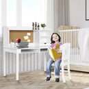 Kids Desk and Chair Set Study Writing Desk with Hutch and Bookshelves by LJGDeals