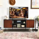 Retro Modern TV Stand with 6 Metal Legs for TVs up to 65 Inch with 2 Cable Holes by LJGDeals