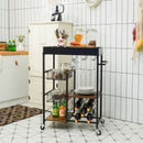 Kitchen Island Cart on Wheels with Removable Top and Wine Rack-Rustic Brown by DirectDeals