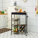 Kitchen Island Cart on Wheels with Removable Top and Wine Rack-Rustic Brown by LJGDeals