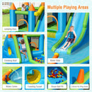 Inflatable Water Slide with Bounce House and Splash Pool without Blower for Kids by LJGDeals