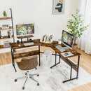 88.5 Inch L Shaped Reversible Computer Desk Table with Monitor Stand by LJGDeals