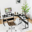 88.5 Inch L Shaped Reversible Computer Desk Table with Monitor Stand by LJGDeals