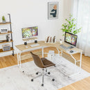 88.5 Inch L Shaped Reversible Computer Desk Table with Monitor Stand by LJGDeals
