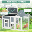 63 Inch Large Wooden Chicken Coop with Run Box and PC Roof by LJGDeals