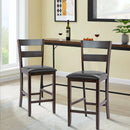 2-Pieces Upholstered Bar Stools Counter Height Chairs with PU Leather Cover by DirectDeals