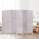 6 Panels Classic Venetian Wooden Slat Room Screen-White by LJGDeals