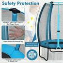 4 Feet Kids Trampoline Recreational Bounce Jumper with Enclosure Net-Blue by LJGDeals