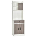 3-Door 71 Inch Kitchen Buffet Pantry Storage Cabinet with Hutch and Adjustable Shelf by LJGDeals