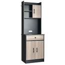 3-Door 71 Inch Kitchen Buffet Pantry Storage Cabinet with Hutch and Adjustable Shelf by LJGDeals