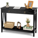 Console Table with Drawer Storage Shelf for Entryway Hallway by LJGDeals
