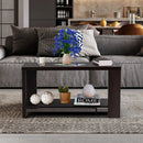 Rectangular Cocktail Coffee Table with Storage Shelf by LJGDeals
