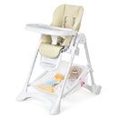 Baby Convertible Folding Adjustable High Chair with Wheel Tray Storage Basket
