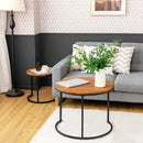 Set of 2 Modern Round Stacking Nesting Coffee Tables for Living Room by LJGDeals
