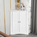 Bathroom Corner Storage Freestanding Floor Cabinet with Shutter Door by LJGDeals