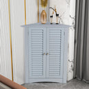 Bathroom Corner Storage Freestanding Floor Cabinet with Shutter Door by LJGDeals