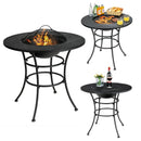 31.5 Inch Patio Fire Pit Dining Table With Cooking BBQ Grate by LJGDeals