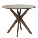 36 Inch Round Wood Dining Table with Intersecting Pedestal Base by LJGDeals