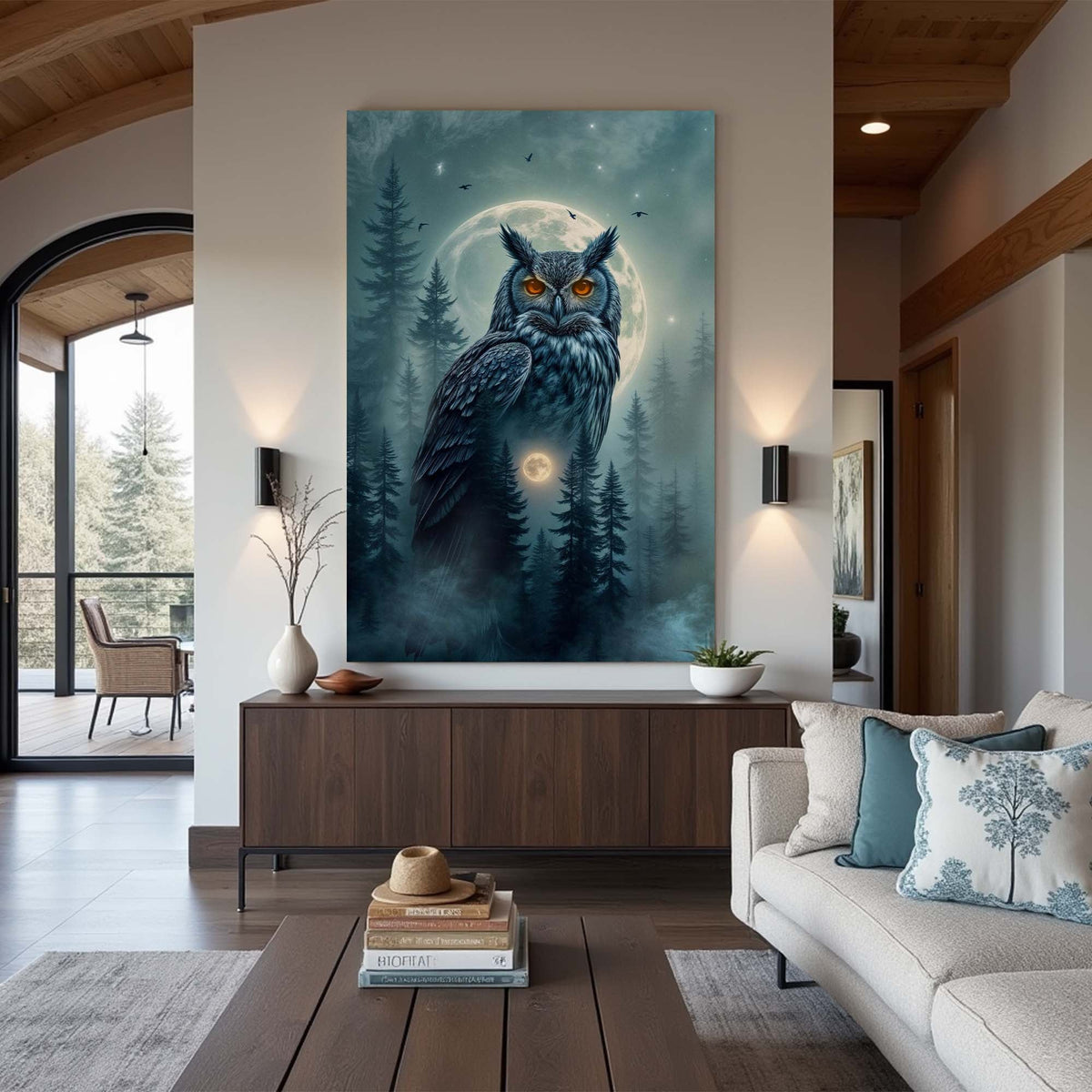 Owl Double Exposure Wall Art II, photo 3 of 9