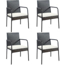 4 Pieces Patio Wicker Rattan Dining Set with Comfy Cushions by LJGDeals