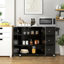 Kitchen Island 2-Door Storage Cabinet with Drawers and Stainless Steel Top by LJGDeals