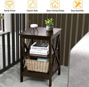 3-Tier X-Design Nightstands with Storage Shelves for Living Room Bedroom by LJGDeals