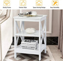 3-Tier X-Design Nightstands with Storage Shelves for Living Room Bedroom by LJGDeals