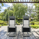 2 Pieces Adjustable Padded Lounge Recliner with Removable Head Pillow-Black by LJGDeals
