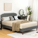 Upholstered Bed Frame with Adjustable Diamond Button Headboard by DirectDeals
