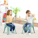 Set of 2 Steel Armchair Stackable Kids Chairs-Green by LJGDeals