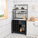 Kitchen Bakers Rack Freestanding Wine Rack Table with Glass Holder and Drawer by LJGDeals