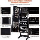 Jewelry Cabinet Stand Mirror Armoire with Large Storage Box by LJGDeals