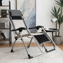 2 Pieces Adjustable Padded Lounge Recliner with Removable Head Pillow-Black by DirectDeals