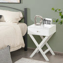 Modern X-Shaped Nightstand with Drawer for Living Room Bedroom by LJGDeals