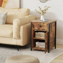 Industrial Nightstand with Drawer and Adjustable Shelf by LJGDeals