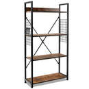 4 -Tier Industrial Open Storage Bookshelf-Coffee by LJGDeals