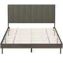 Queen Size Upholstered Bed Frame with Tufted Headboard by LJGDeals