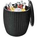 9.5 Gallon 4-in-1 Patio Rattan Cool Bar Cocktail Table Side Table by LJGDeals